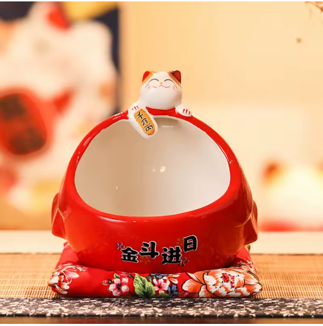 Pot à Bonbons Maneki Neko – Porte-Bonheur Japonais