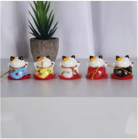 Collection Mini Maneki Neko – Porte-Bonheur Traditionnel