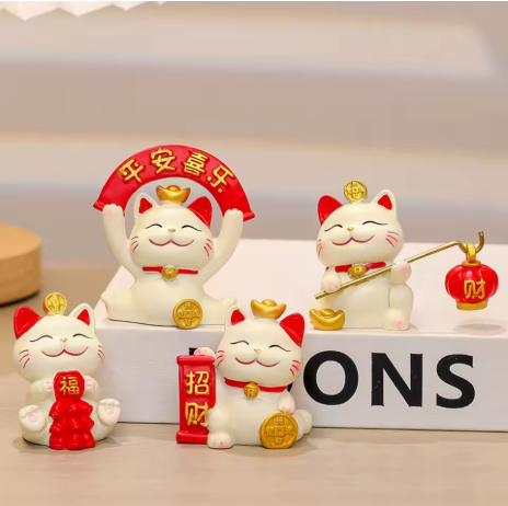Set Maneki Neko Nouvel An – Porte-Bonheur et Décoration Festive