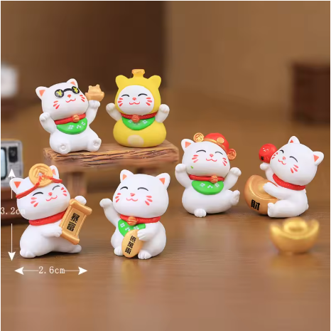 Set de Mini Chats Maneki Neko – Décorations Chance