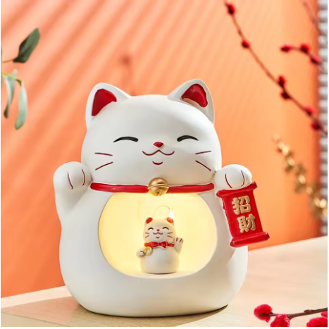 Lampe Veilleuse Maneki Neko – Porte-Bonheur Lumineux