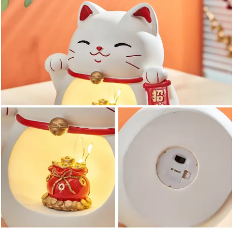 Lampe Veilleuse Maneki Neko – Porte-Bonheur Lumineux