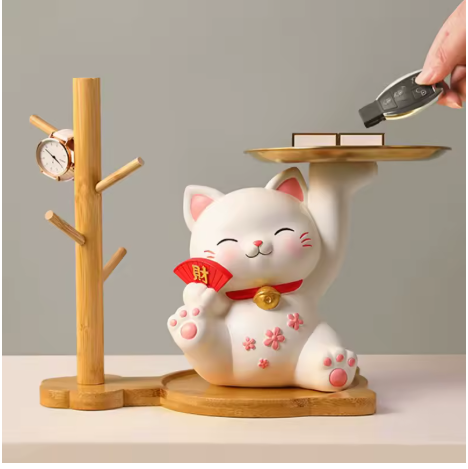 Organisateur Maneki Neko – Porte-Clés et Vide-Poches Porte-Bonheur